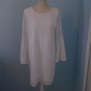 White shift dress